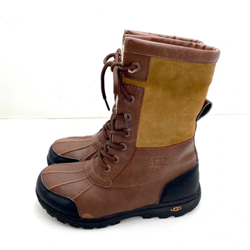 Ugg Butte II Boot Lace up Winter Snow Duck Boots Tan Brown Size 3 S/N 1098890K